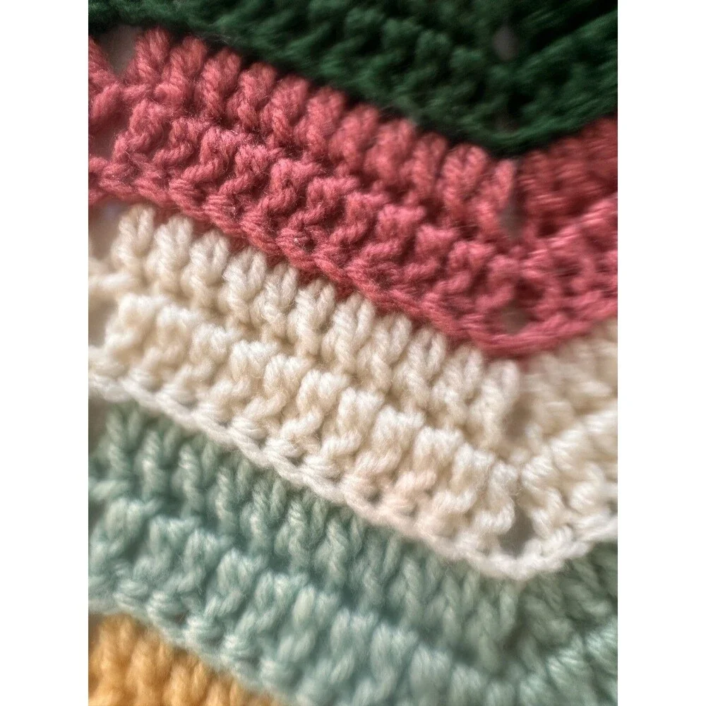 Vintage Multicolor Afghan Throw Blanket 64x80 Home decor Bedroom Living room